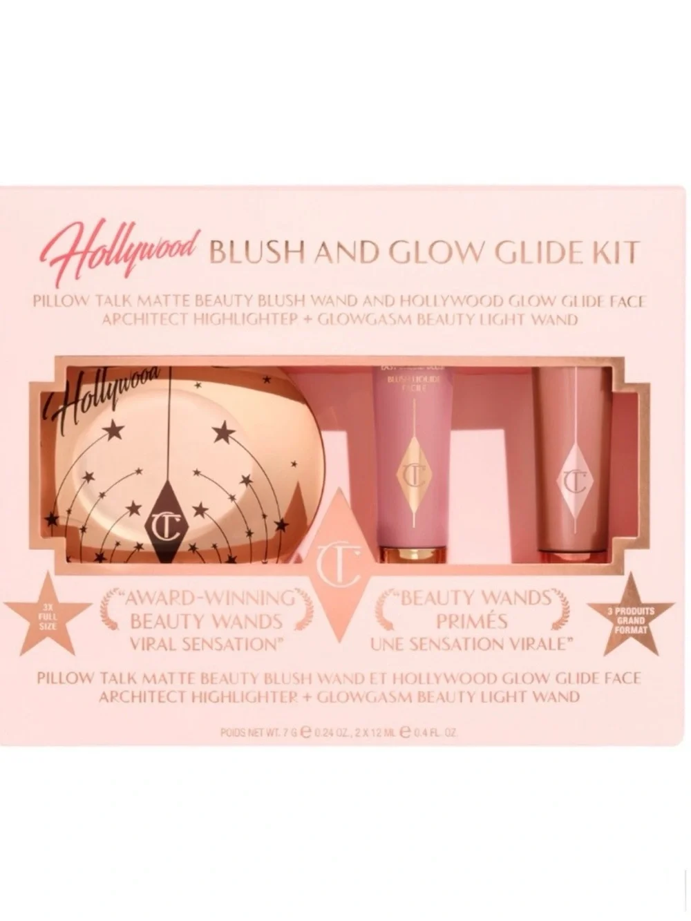 CHARLOTTE TILBURY HOLLYWOOD BLUSH AND GLOW GLIDE KIT - NEW IN BOX